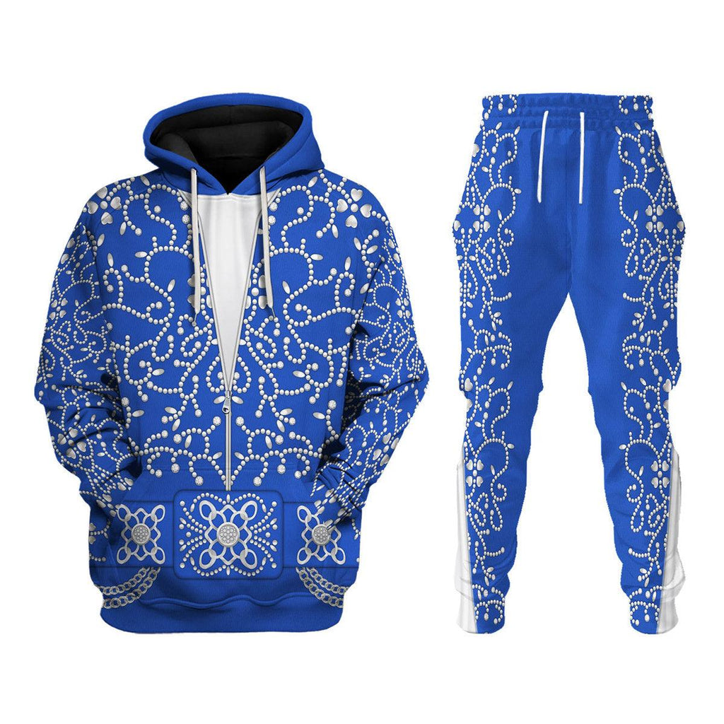 CustomsPig Elvis Blue Swirl Costume Hoodie Sweatshirt T-Shirt Sweatpants - CustomsPig.com