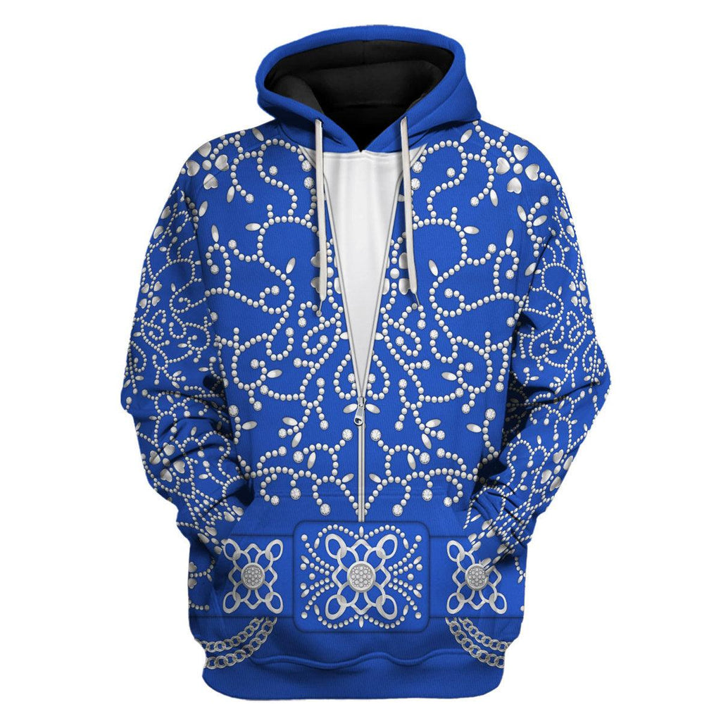 CustomsPig Elvis Blue Swirl Costume Hoodie Sweatshirt T-Shirt Sweatpants - CustomsPig.com