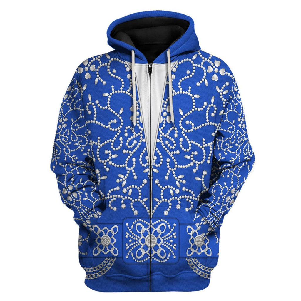 CustomsPig Elvis Blue Swirl Costume Hoodie Sweatshirt T-Shirt Sweatpants - CustomsPig.com