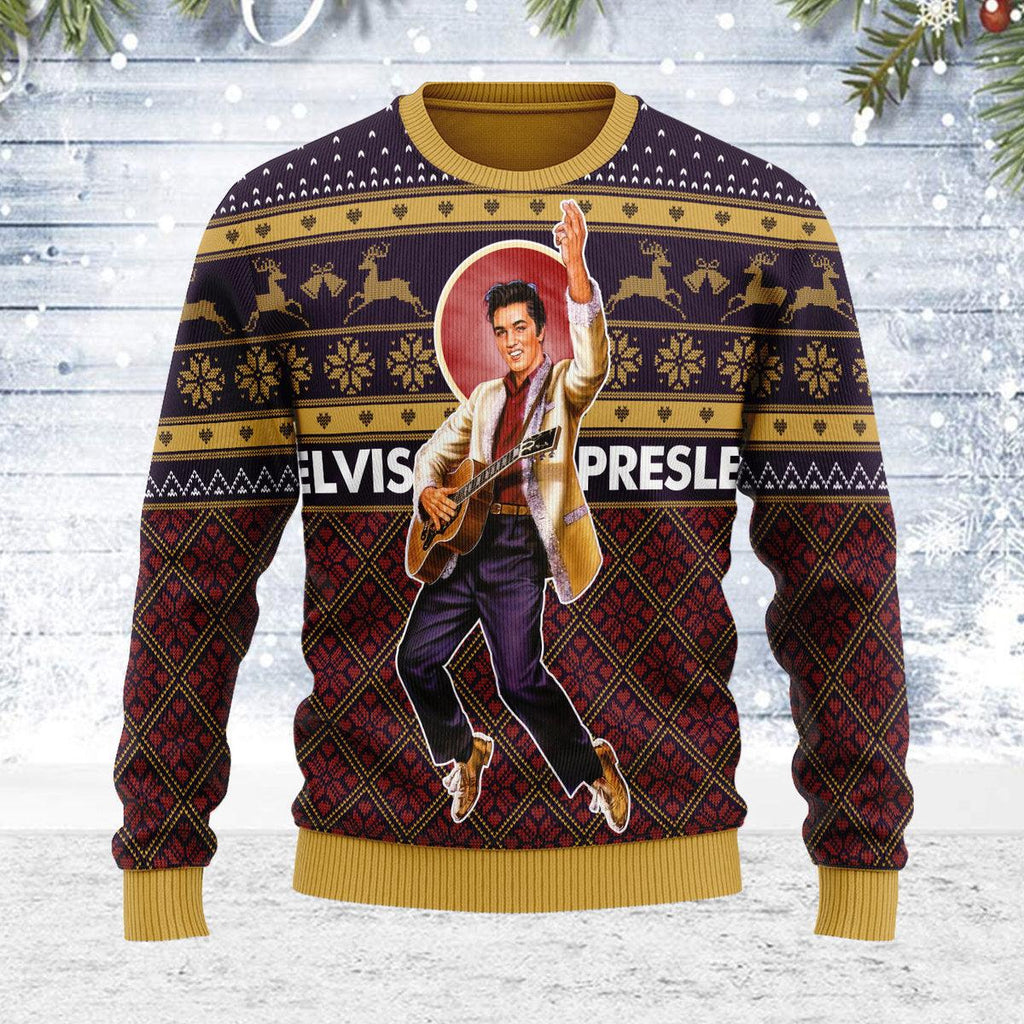 CustomsPig Elvis Christmas Ugly Sweater - CustomsPig.com