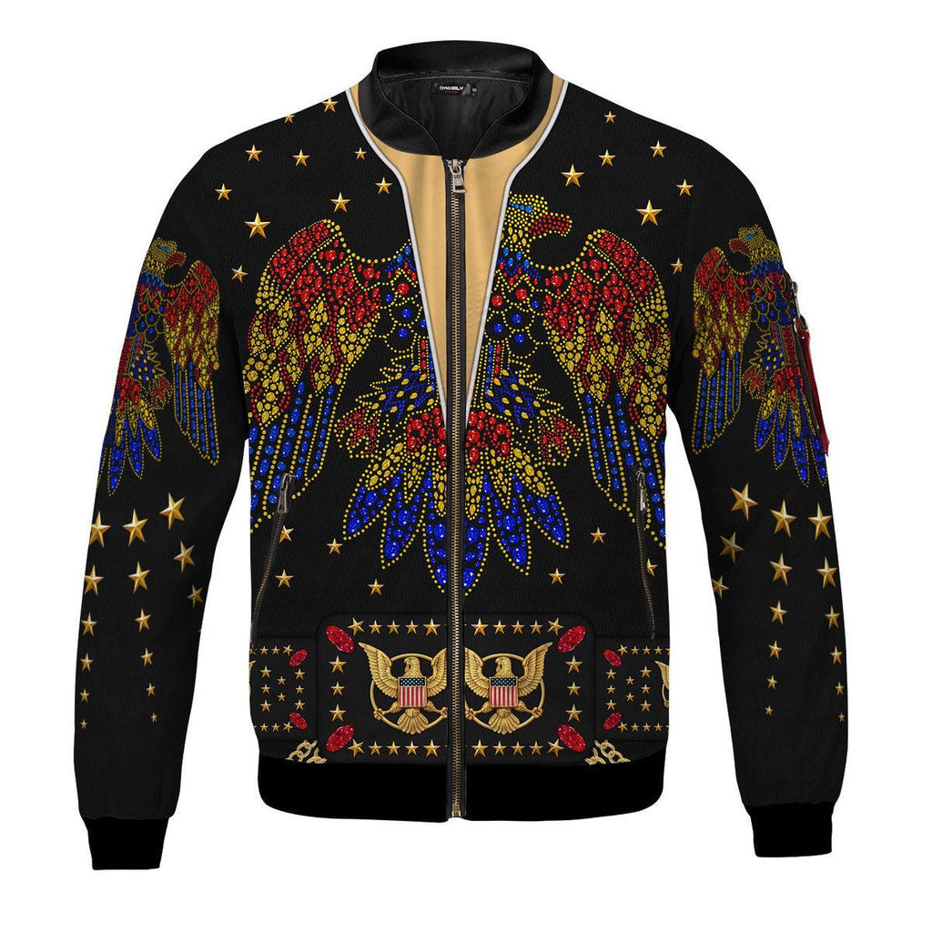 CustomsPig Elvis Eagle Black Bomber Jacket - CustomsPig.com