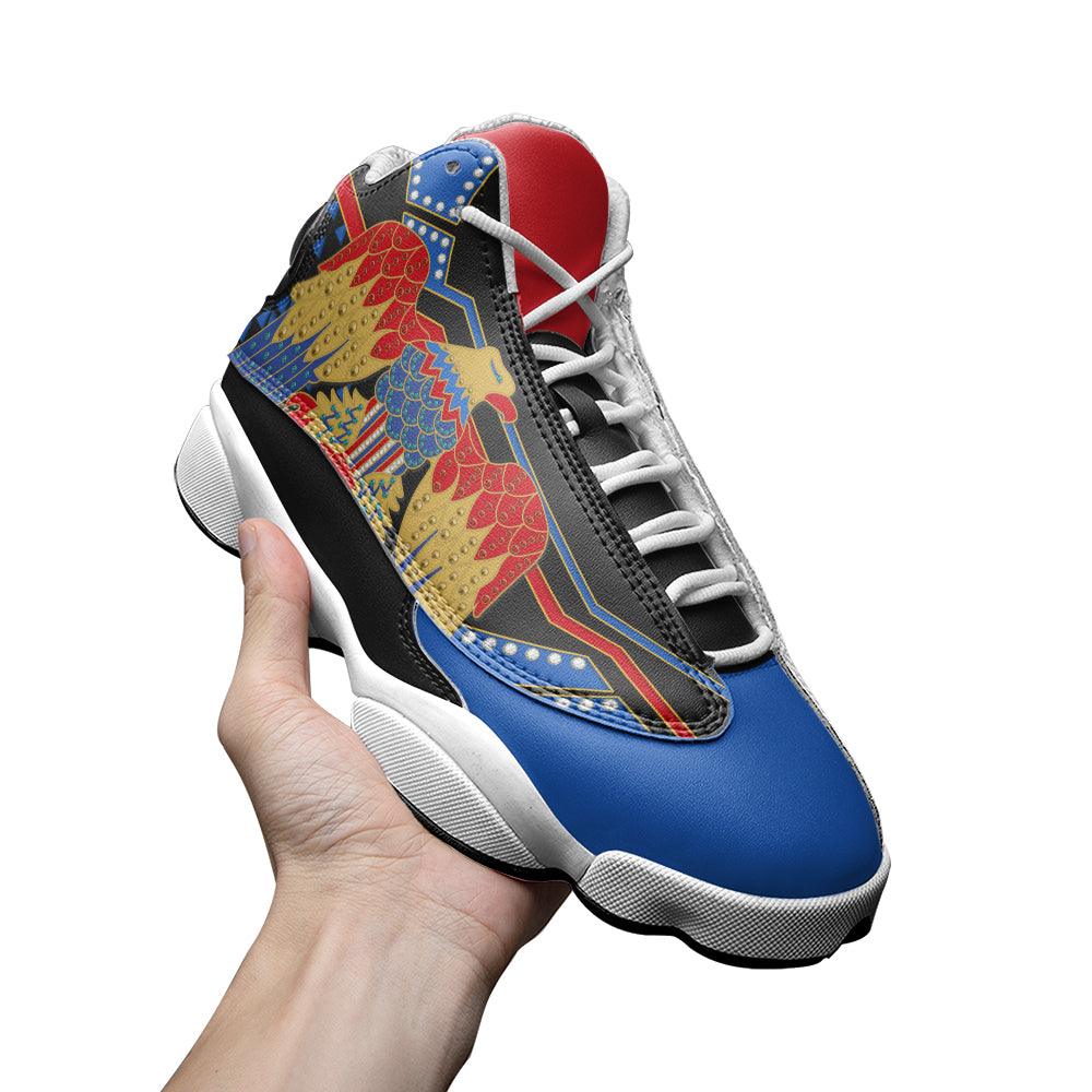 Gearhomie Elvis Eagle Black Unisex AJ13 Shoes White - Gearhomie.com