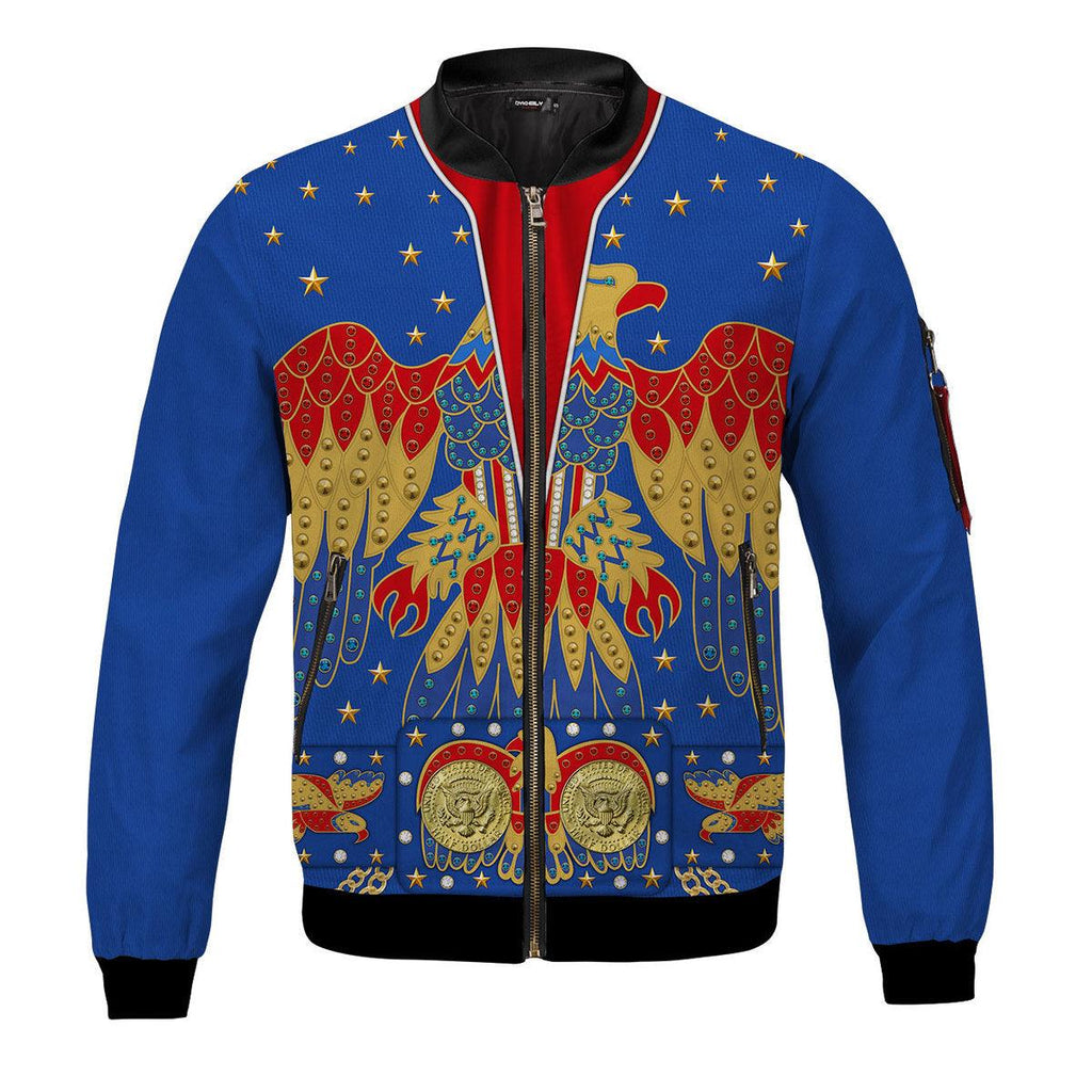 CustomsPig Elvis Eagle Blue Bomber Jacket - CustomsPig.com