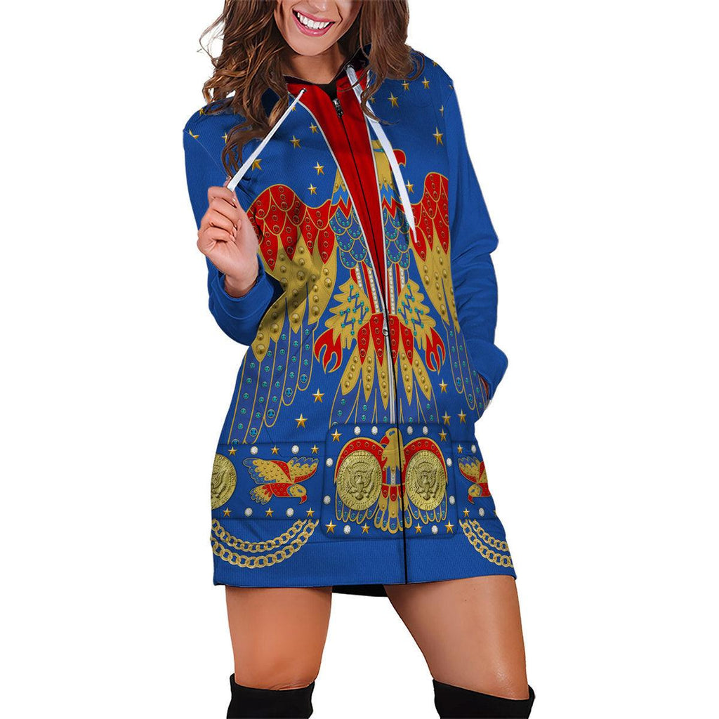 CustomsPig Elvis EAGLE Blue Outfit Costume Hoodie Dress Swatpants - CustomsPig.com