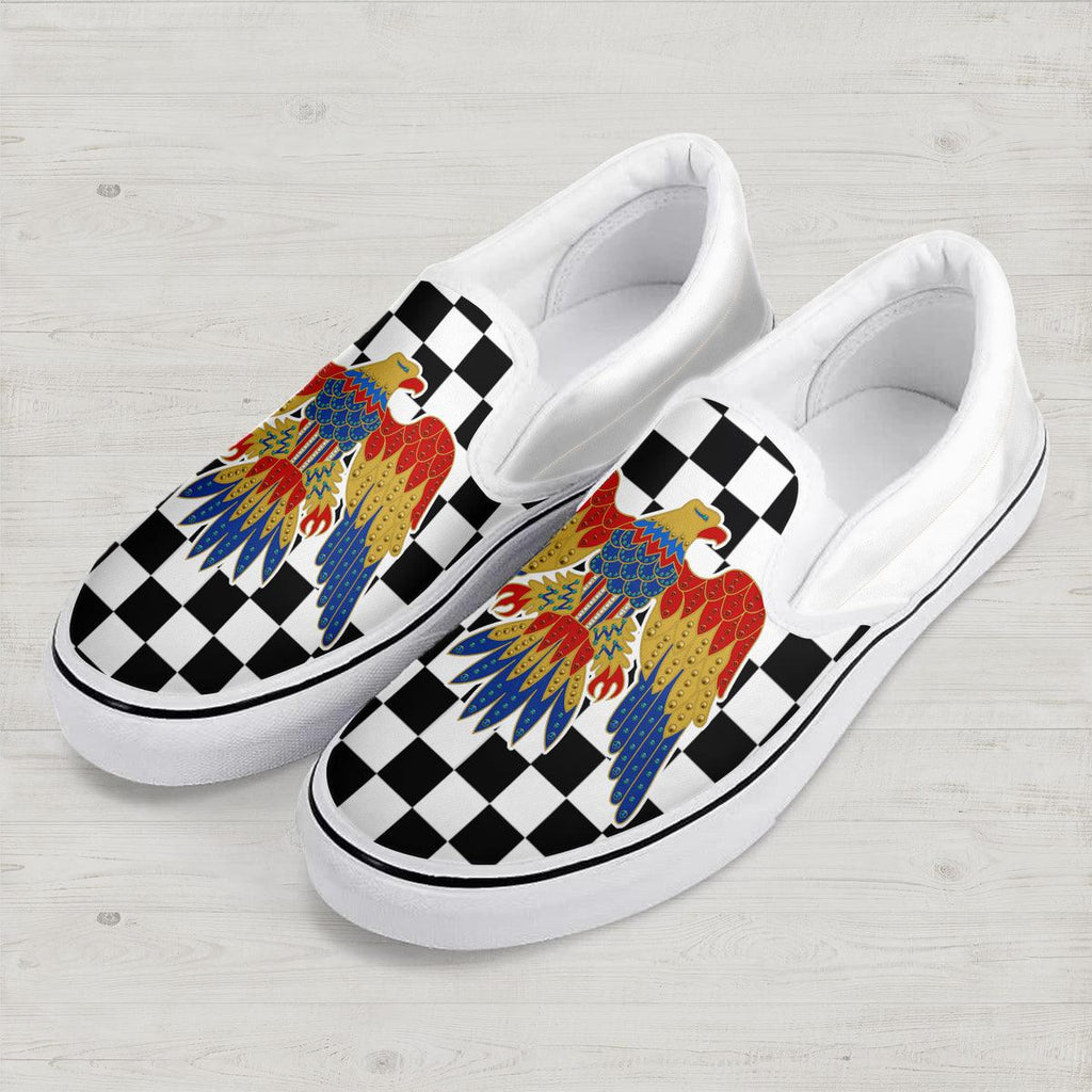 CustomsPig Elvis Eagle Caro Slip On Shoes - CustomsPig.com