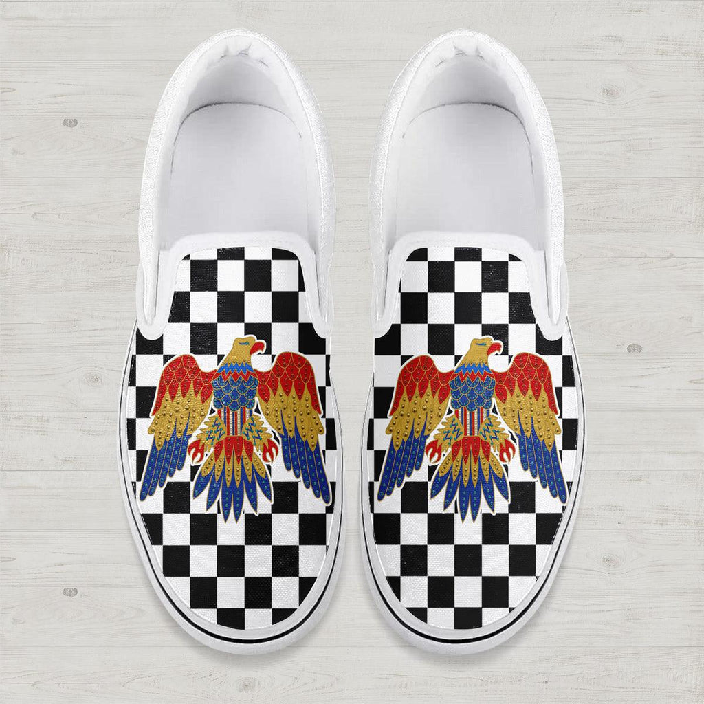 CustomsPig Elvis Eagle Caro Slip On Shoes - CustomsPig.com