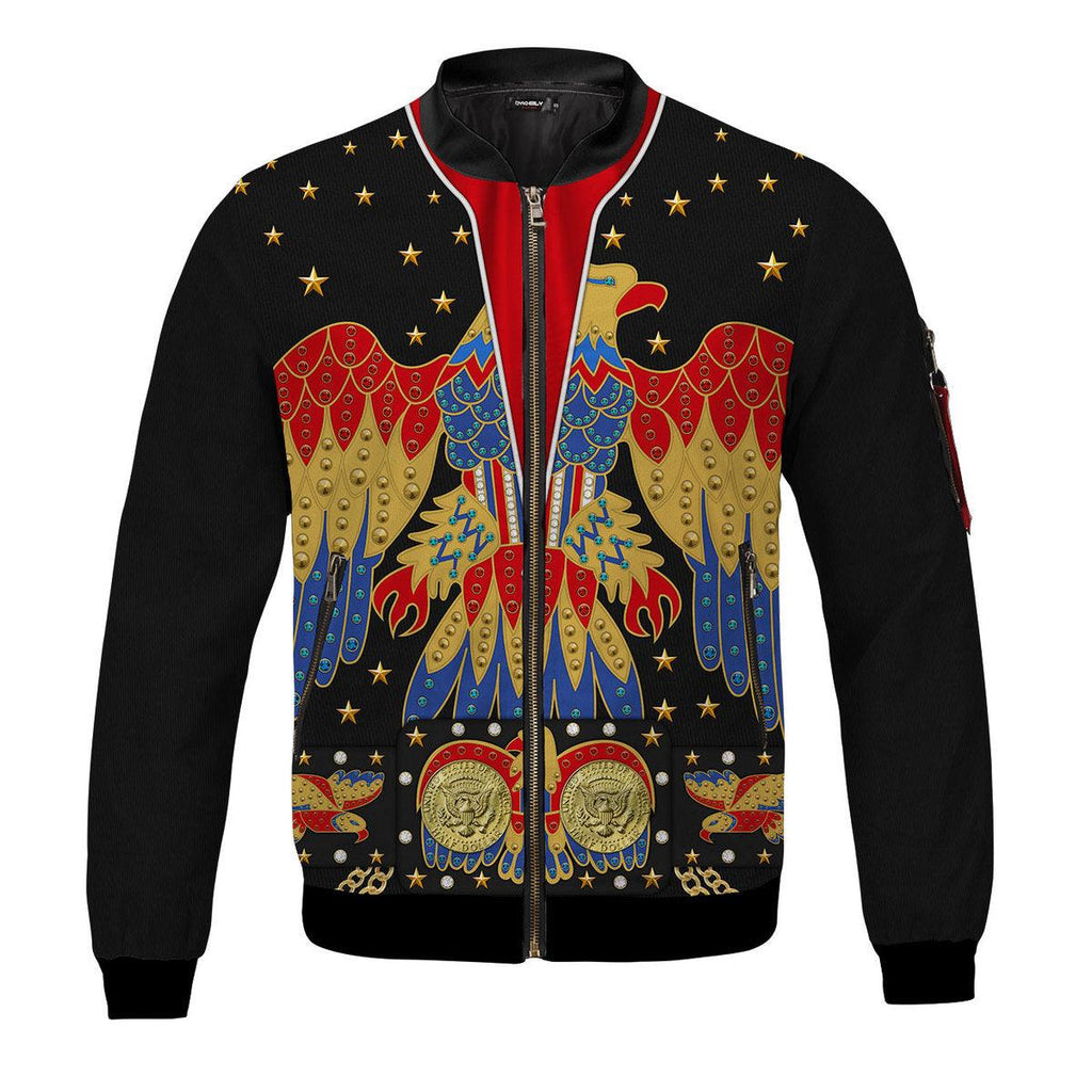 CustomsPig Elvis Eagle Red Bomber Jacket - CustomsPig.com