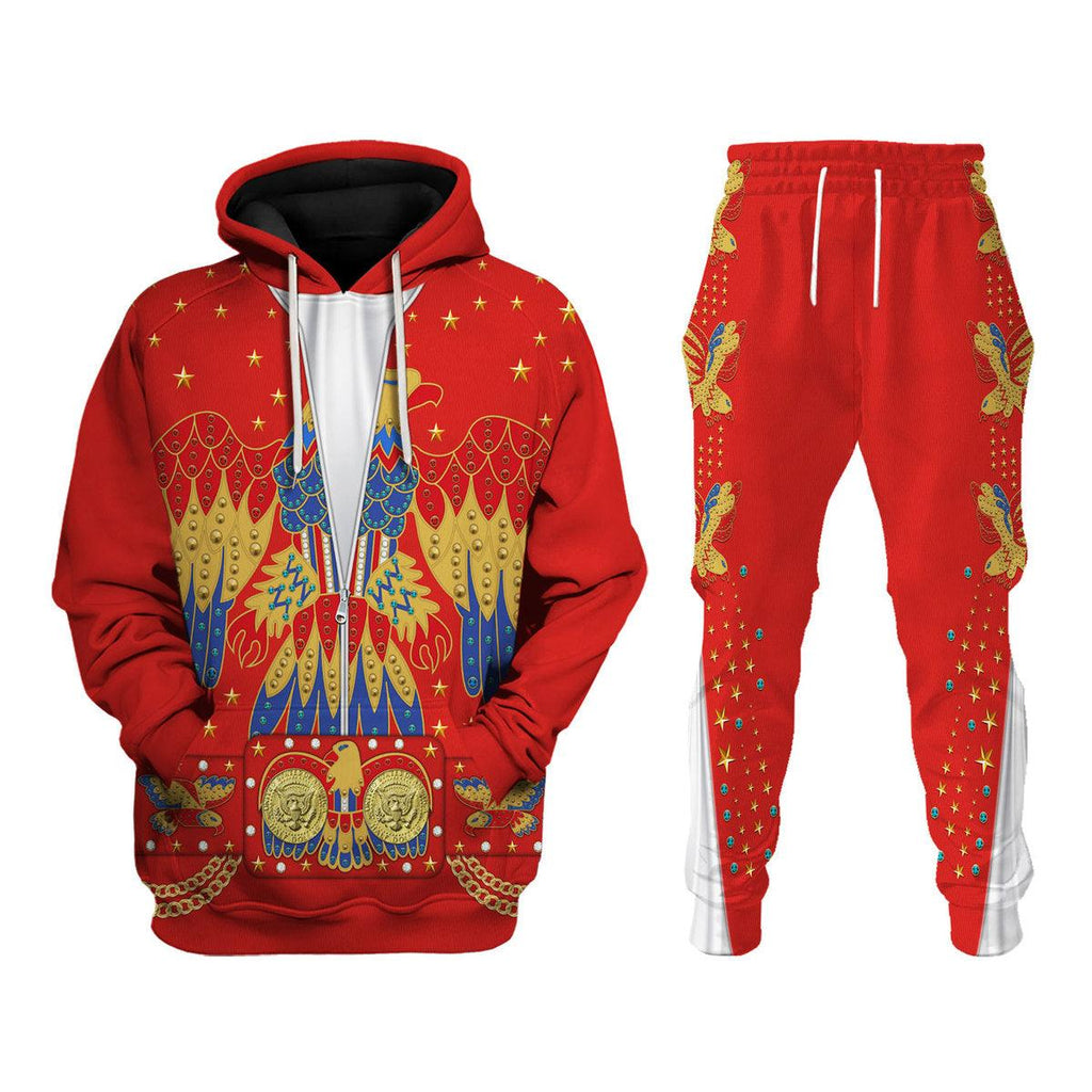 CustomsPig Elvis EAGLE Red Costume Hoodie Sweatshirt T-Shirt Sweatpants - CustomsPig.com