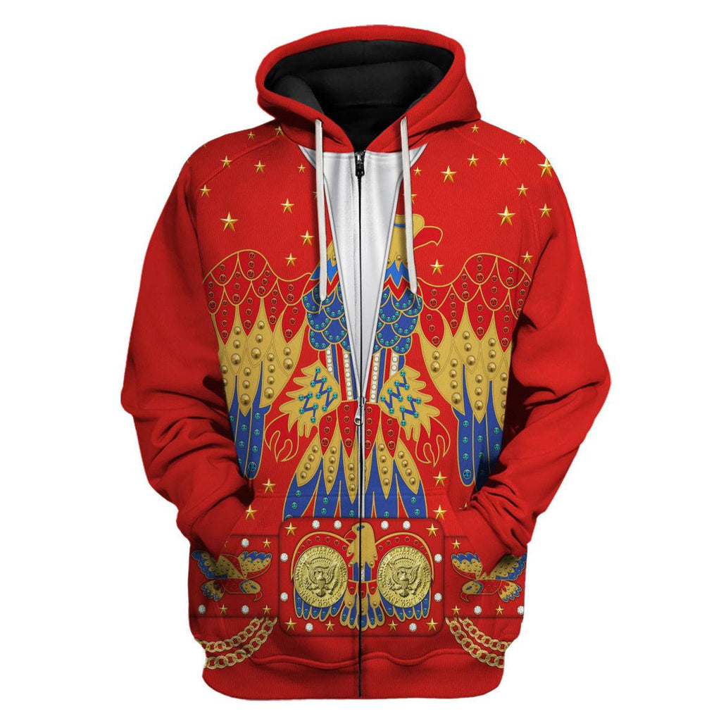 CustomsPig Elvis EAGLE Red Costume Hoodie Sweatshirt T-Shirt Sweatpants - CustomsPig.com