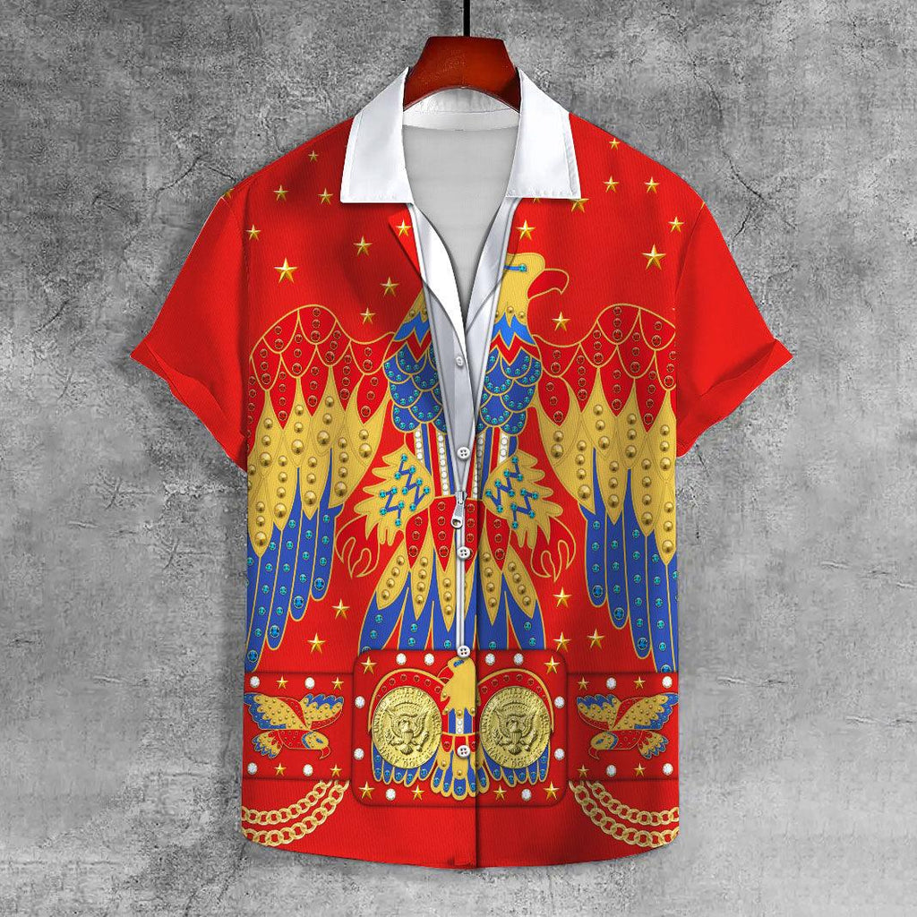 Gearhomie Elvis EAGLE Red UNISEX CASUAL HAWAIIAN SHIRT - Gearhomie.com