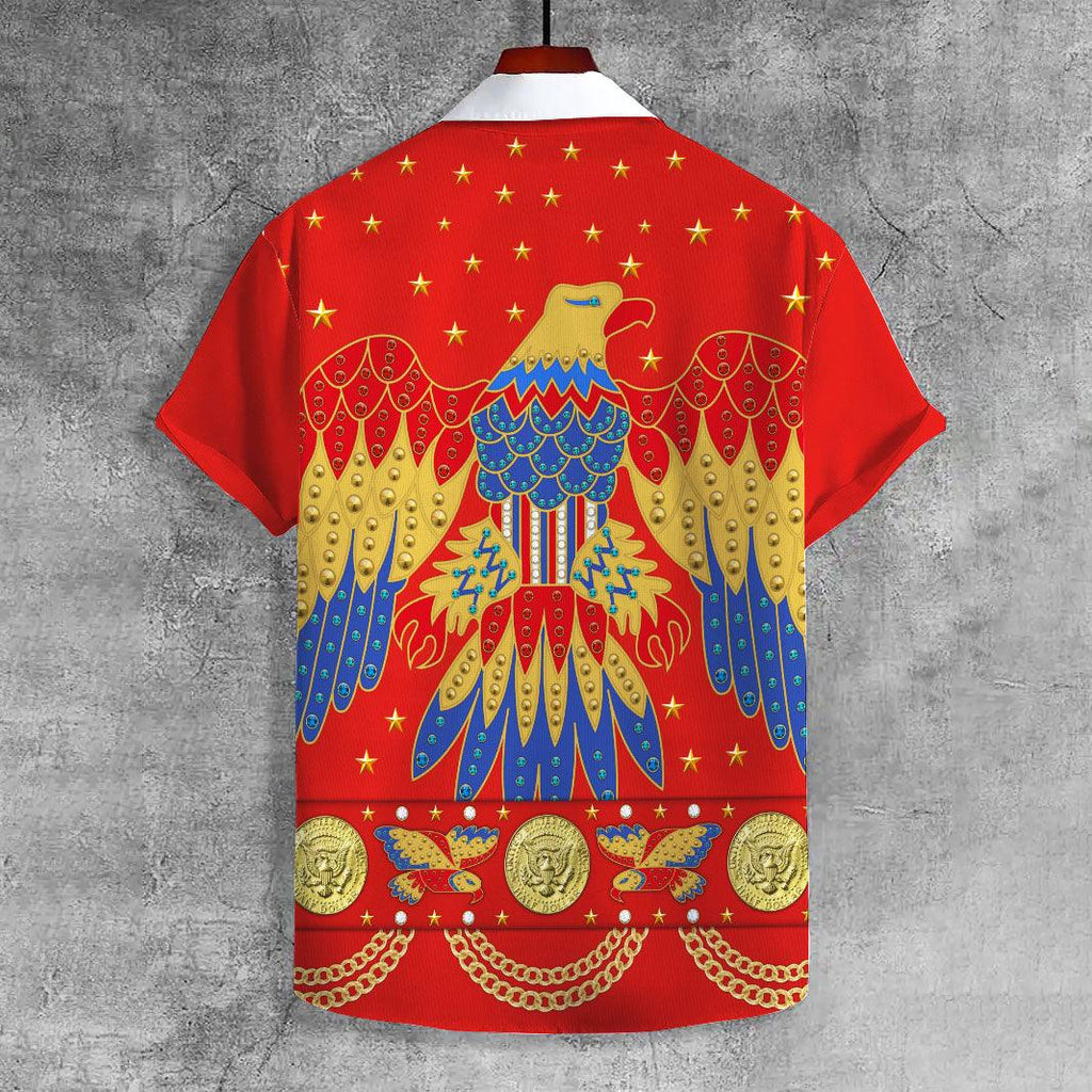 Gearhomie Elvis EAGLE Red UNISEX CASUAL HAWAIIAN SHIRT - Gearhomie.com