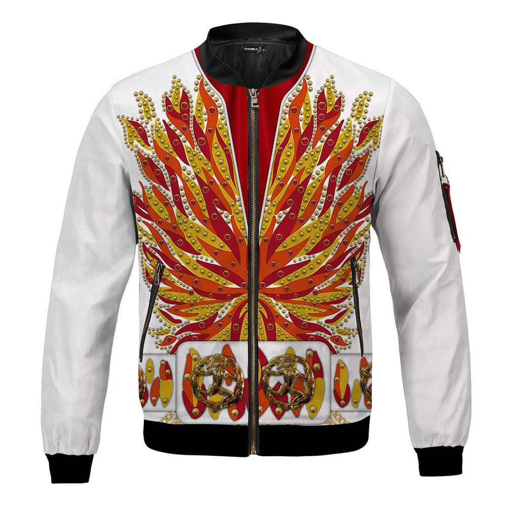 CustomsPig Elvis Flame Bomber Jacket - CustomsPig.com