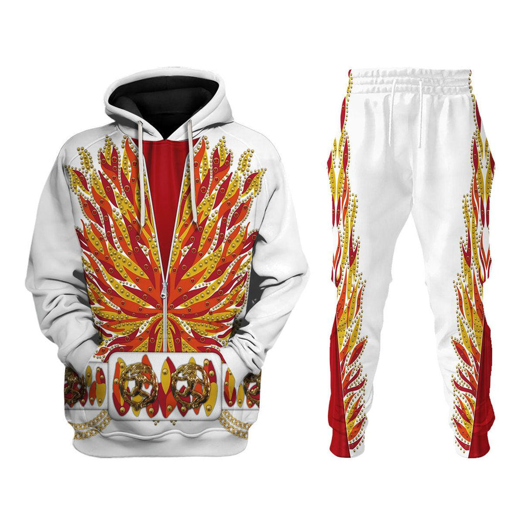 CustomsPig Elvis Flame Outfit Costume Hoodie Sweatshirt T-Shirt Sweatpants - CustomsPig.com