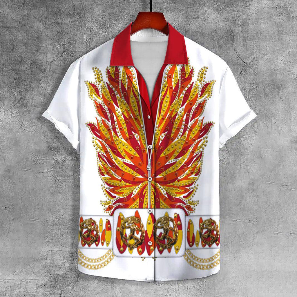 CustomsPig Elvis Flame UNISEX CASUAL HAWAIIAN SHIRT - CustomsPig.com