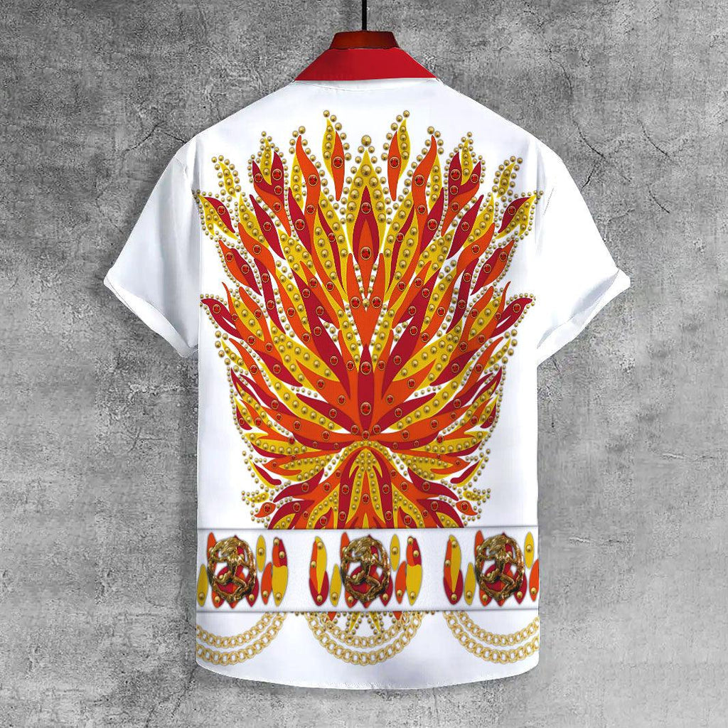 Gearhomie Elvis Flame UNISEX CASUAL HAWAIIAN SHIRT - Gearhomie.com