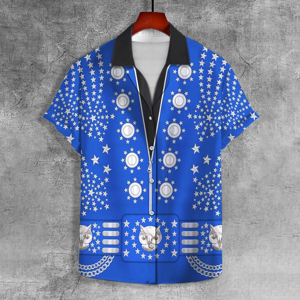 Gearhomie Elvis Owl UNISEX CASUAL HAWAIIAN SHIRT - Gearhomie.com