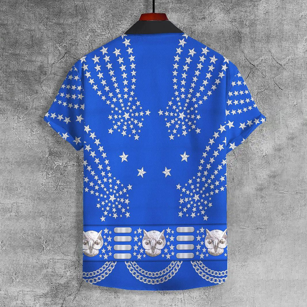 CustomsPig Elvis Owl UNISEX CASUAL HAWAIIAN SHIRT - CustomsPig.com