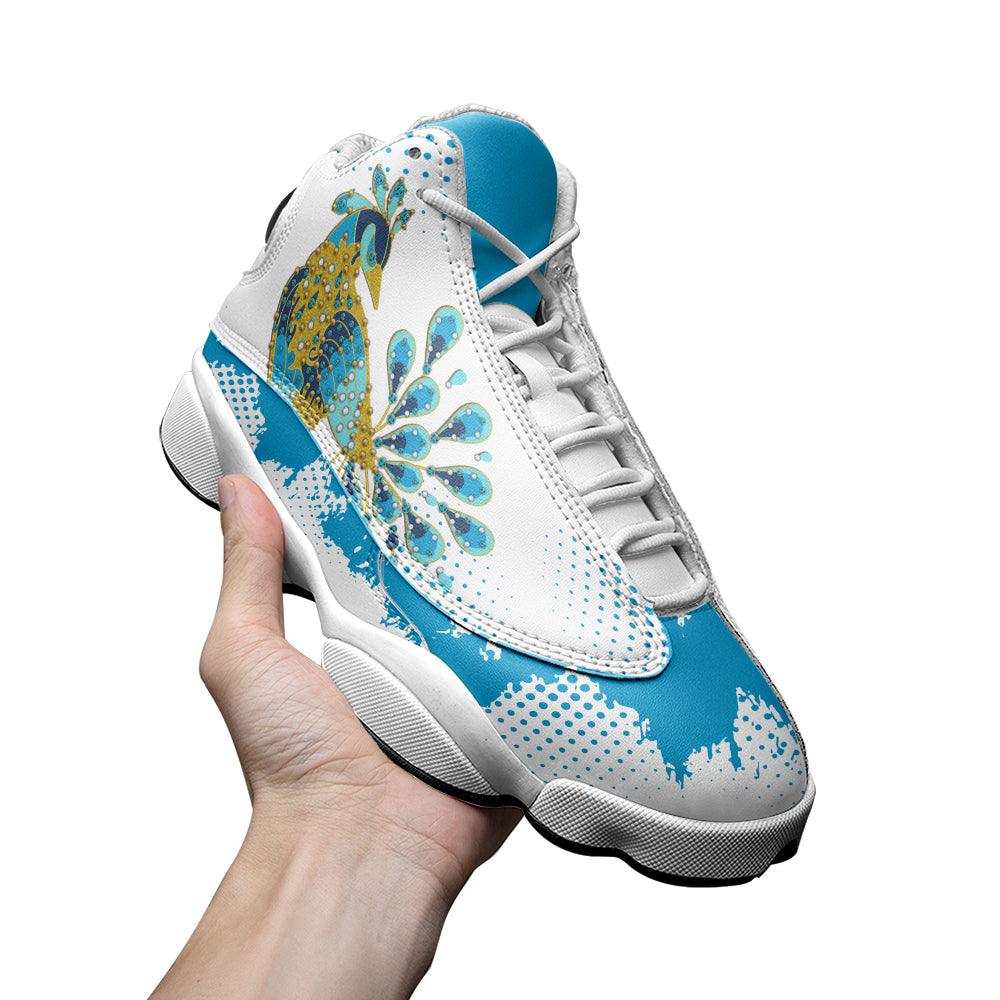 CustomsPig Elvis Peacock Unisex AJ13 Shoes White - CustomsPig.com