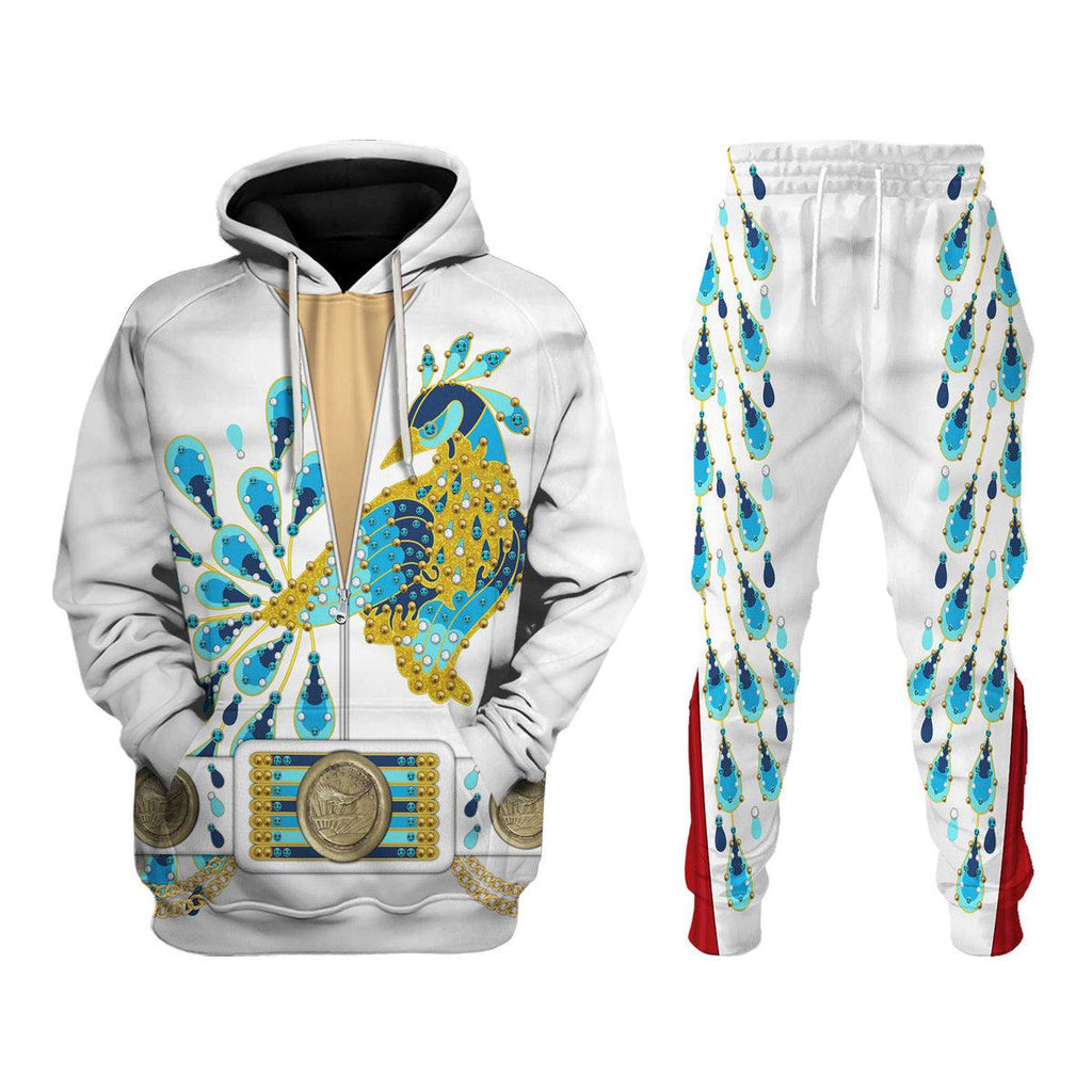 CustomsPig Elvis Presley Peacock Outfit Costume Hoodie Sweatshirt T-Shirt Sweatpants - DucG