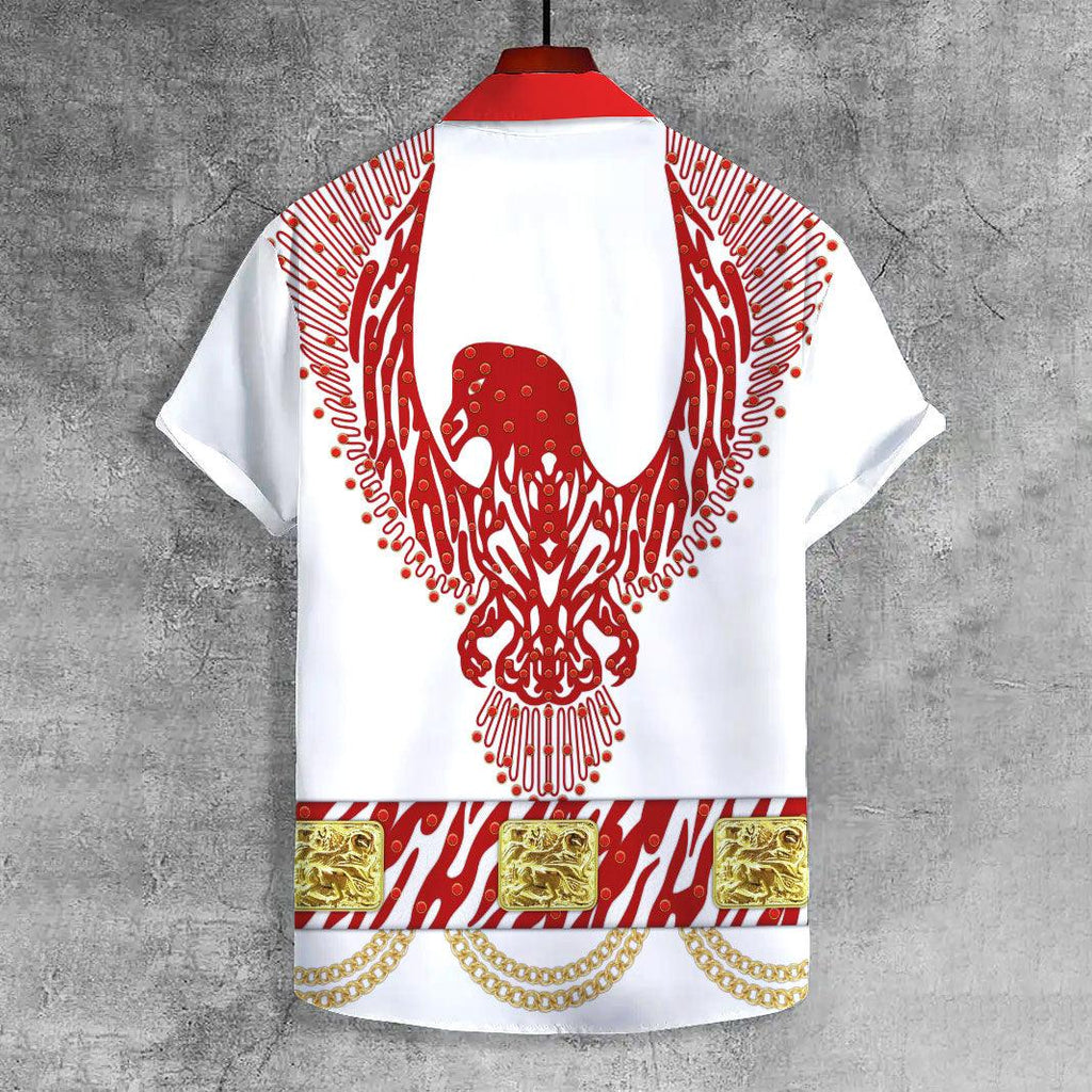 Gearhomie Elvis Red Phoenix UNISEX CASUAL HAWAIIAN SHIRT - Gearhomie.com