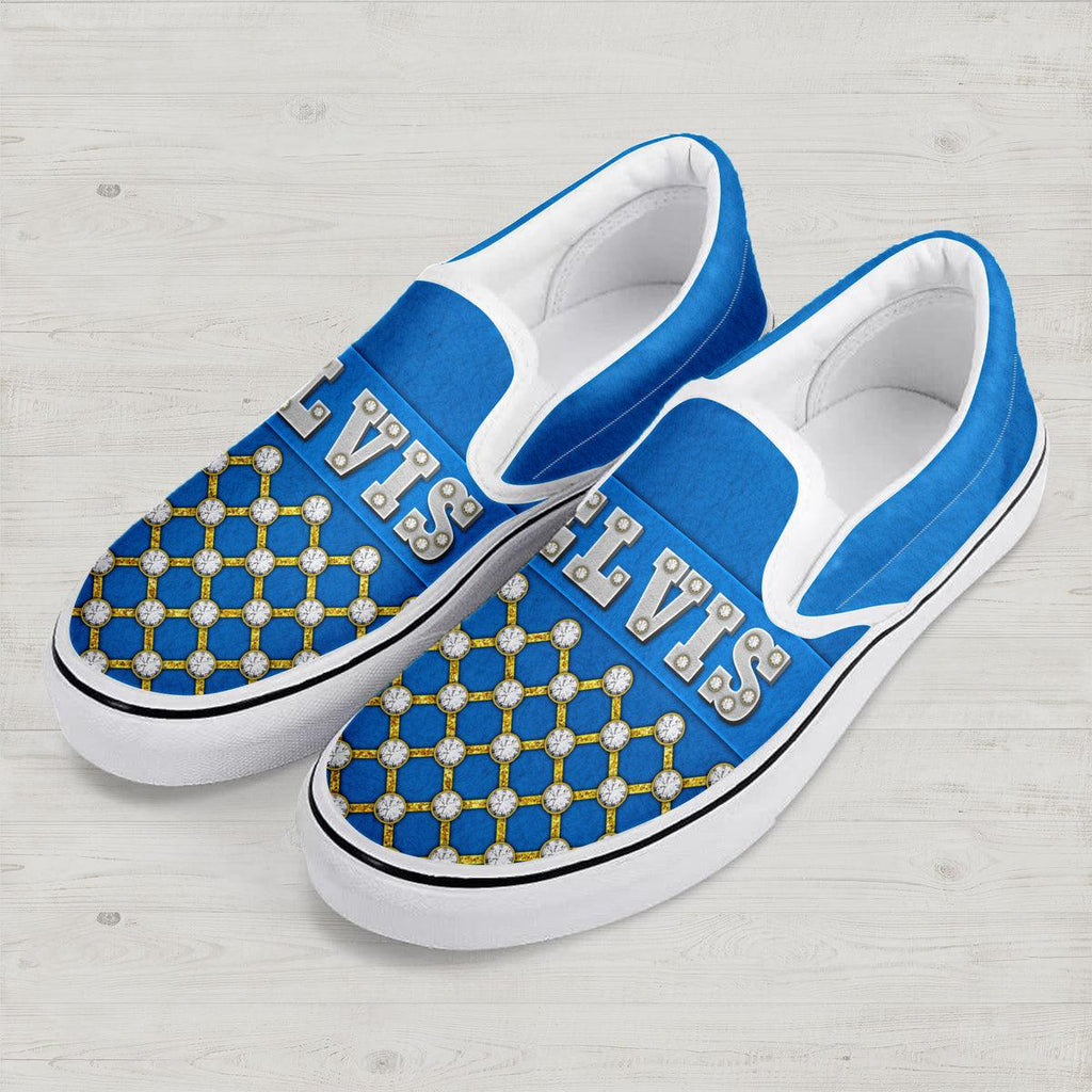 Gearhomie Elvis Slip On Shoes Blue Suede - Gearhomie.com