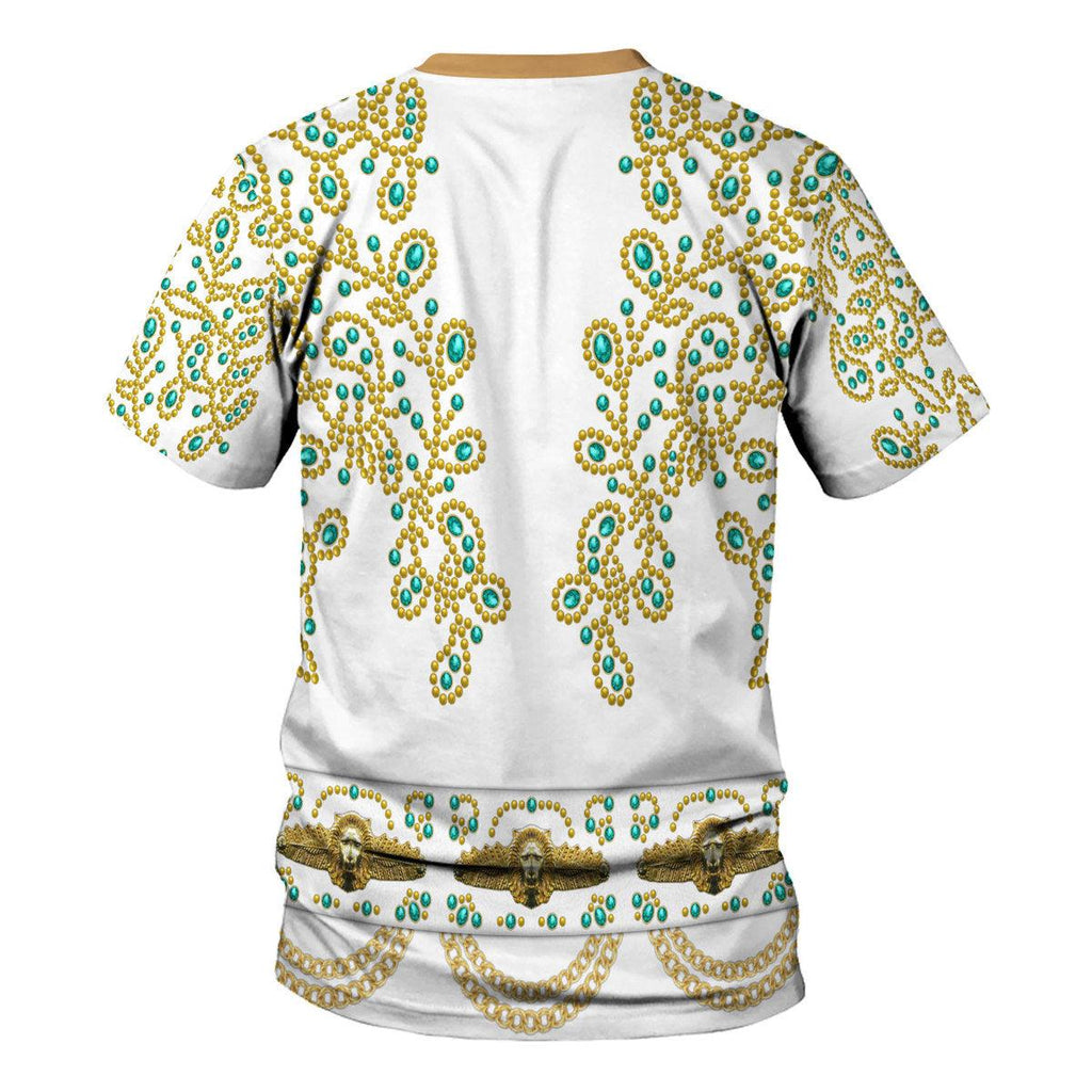 CustomsPig Elvis Spanish Flower - White With Green Stones Costume Hoodie Sweatshirt T-Shirt Sweatpants - CustomsPig.com