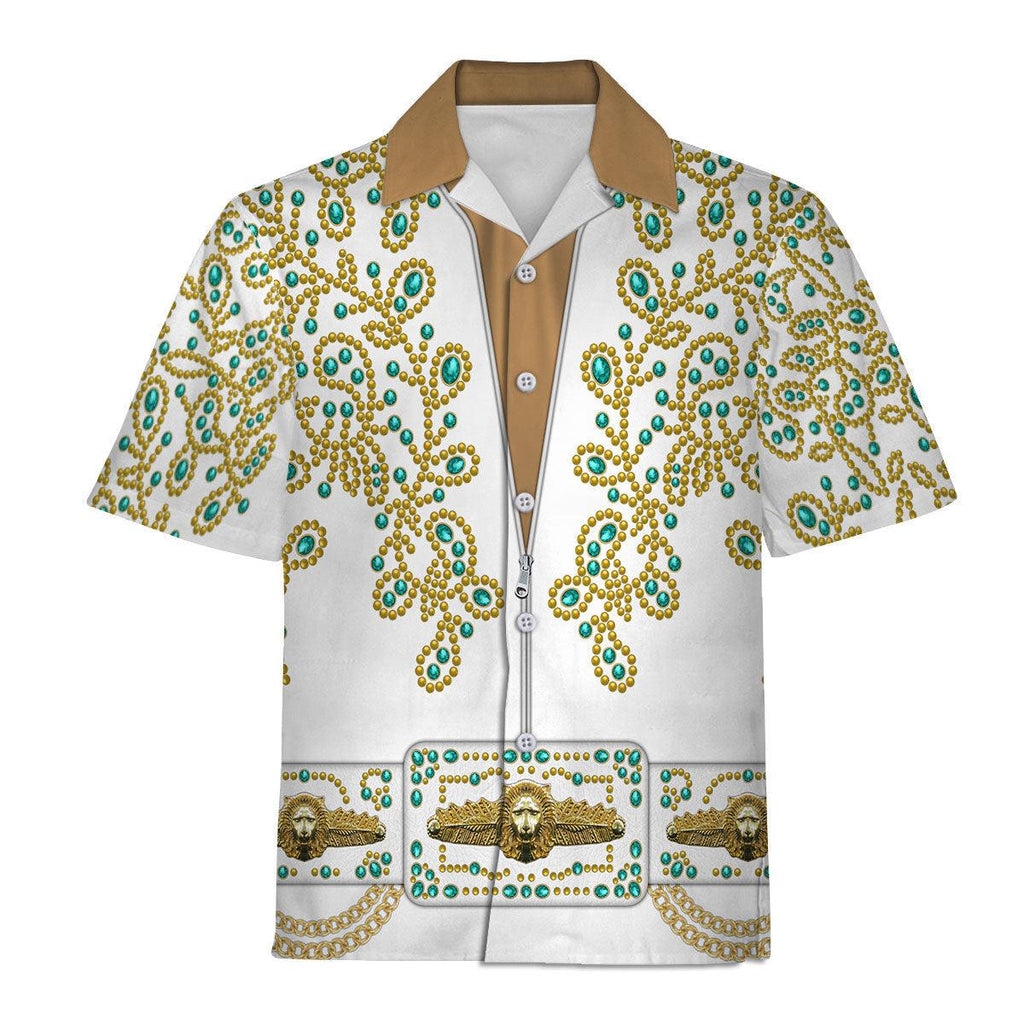 CustomsPig Elvis Spanish Flower - White With Green Stones Costume Hoodie Sweatshirt T-Shirt Sweatpants - CustomsPig.com