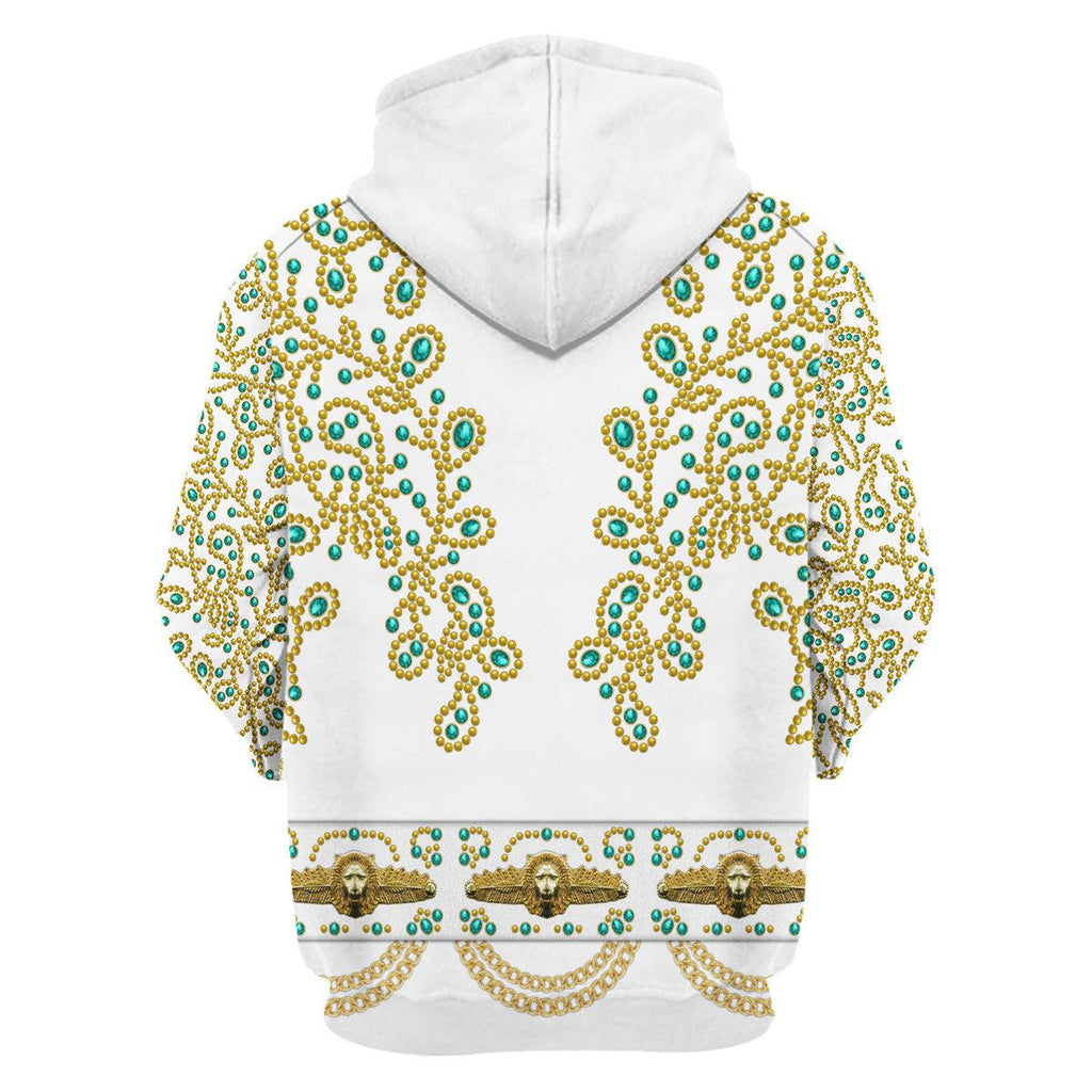 CustomsPig Elvis Spanish Flower - White With Green Stones Costume Hoodie Sweatshirt T-Shirt Sweatpants - CustomsPig.com