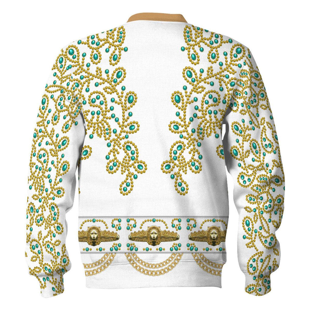 CustomsPig Elvis Spanish Flower - White With Green Stones Costume Hoodie Sweatshirt T-Shirt Sweatpants - CustomsPig.com