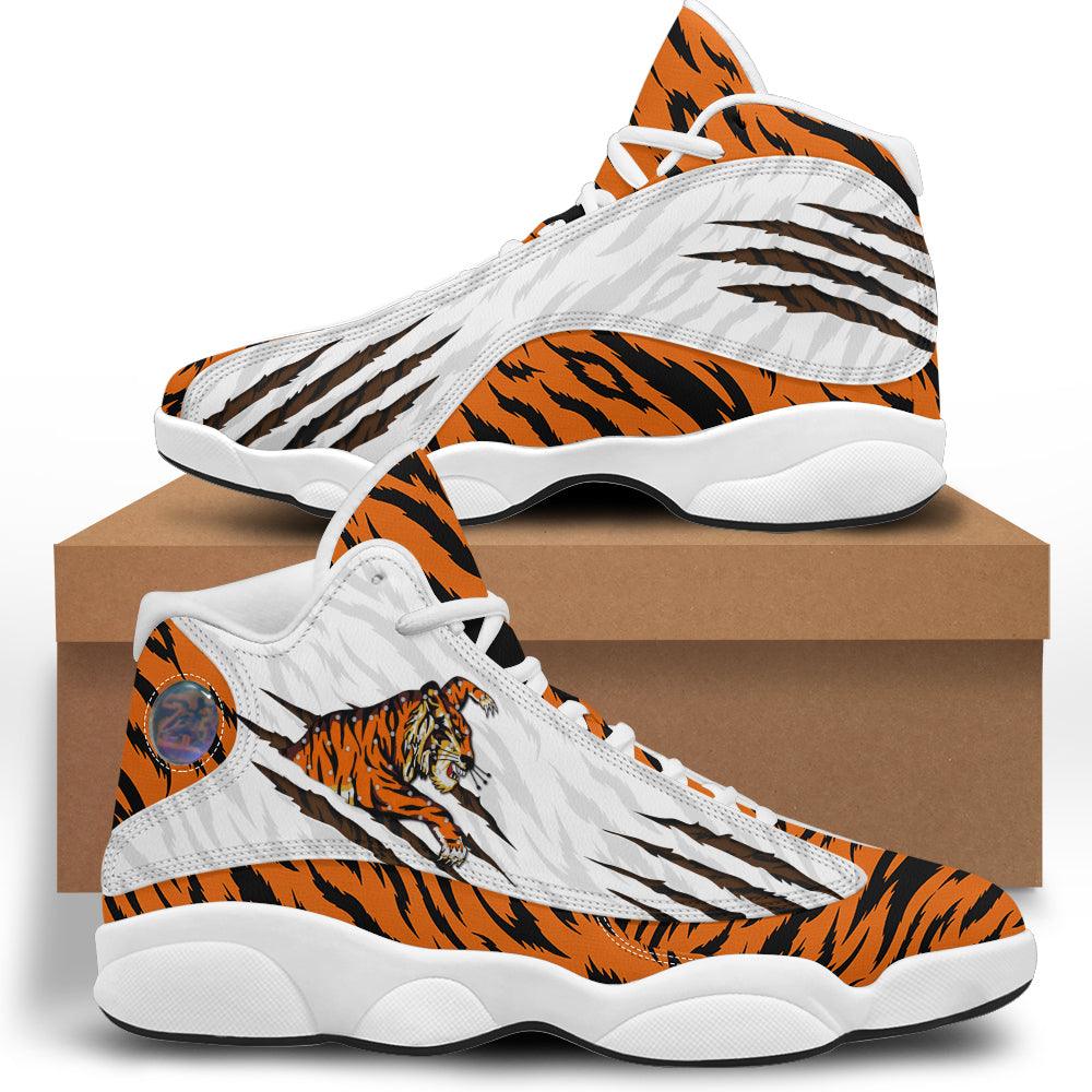 Gearhomie Elvis Tiger Unisex AJ13 Shoes White - Gearhomie.com