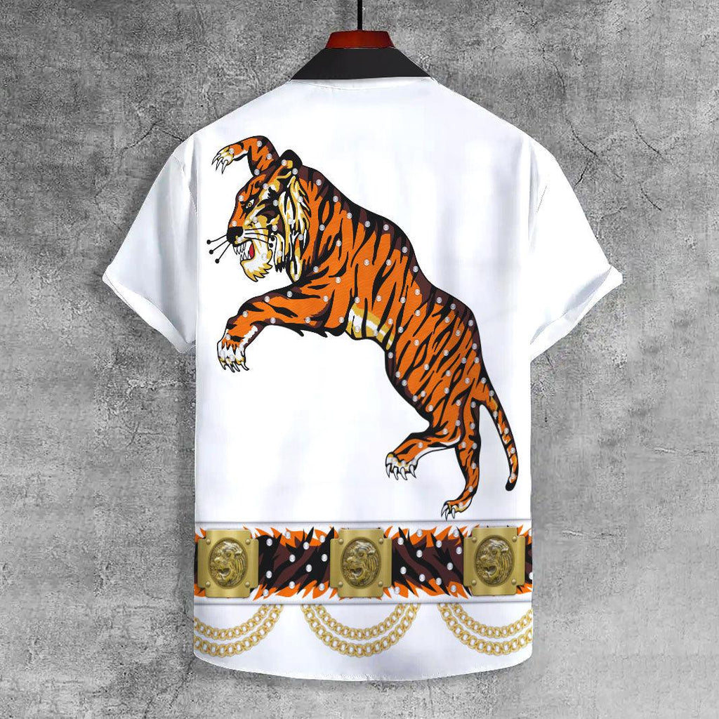 Gearhomie Elvis Tiger UNISEX CASUAL HAWAIIAN SHIRT - Gearhomie.com