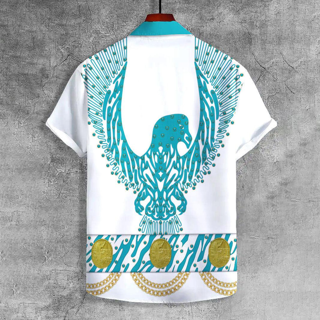 CustomsPig Elvis Turquoise Phoenix UNISEX CASUAL HAWAIIAN SHIRT - CustomsPig.com