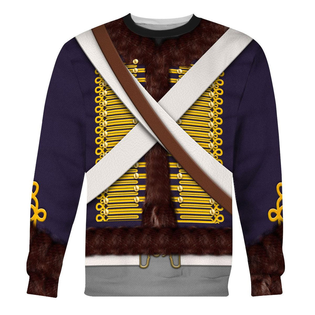 CustomsPig English Hussar-Campaign Dress (1806-1815) Uniform All Over Print Hoodie Sweatshirt T-Shirt Tracksuit - CustomsPig.com