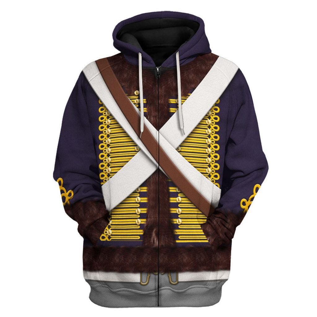 CustomsPig English Hussar-Campaign Dress (1806-1815) Uniform All Over Print Hoodie Sweatshirt T-Shirt Tracksuit - CustomsPig.com