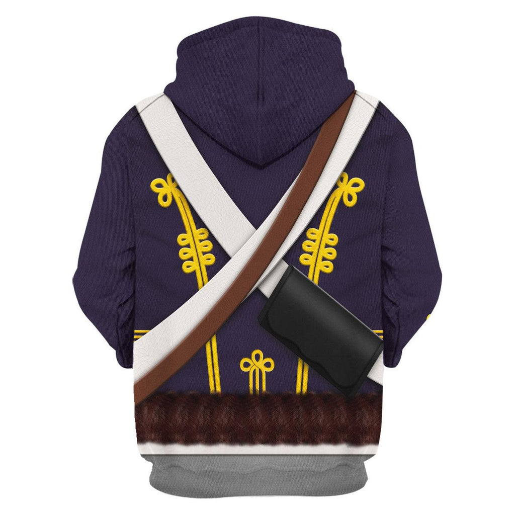 CustomsPig English Hussar-Campaign Dress (1806-1815) Uniform All Over Print Hoodie Sweatshirt T-Shirt Tracksuit - CustomsPig.com