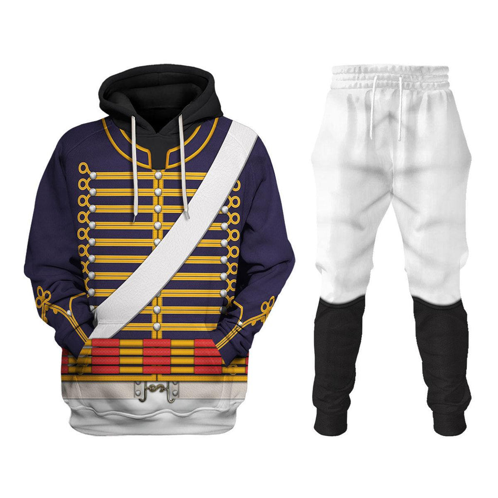 CustomsPig English Hussar-Full Dress (1806-1815) Uniform All Over Print Hoodie Sweatshirt T-Shirt Tracksuit - CustomsPig.com