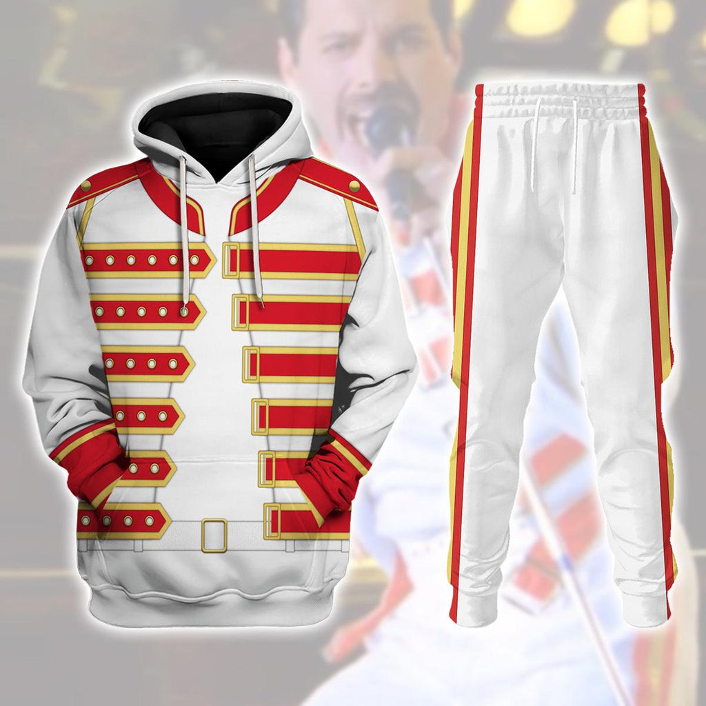 CustomsPig Freddie Mercury Costume Wembley Red Hoodie Sweatshirt T-Shirt Tracksuit - CustomsPig.com