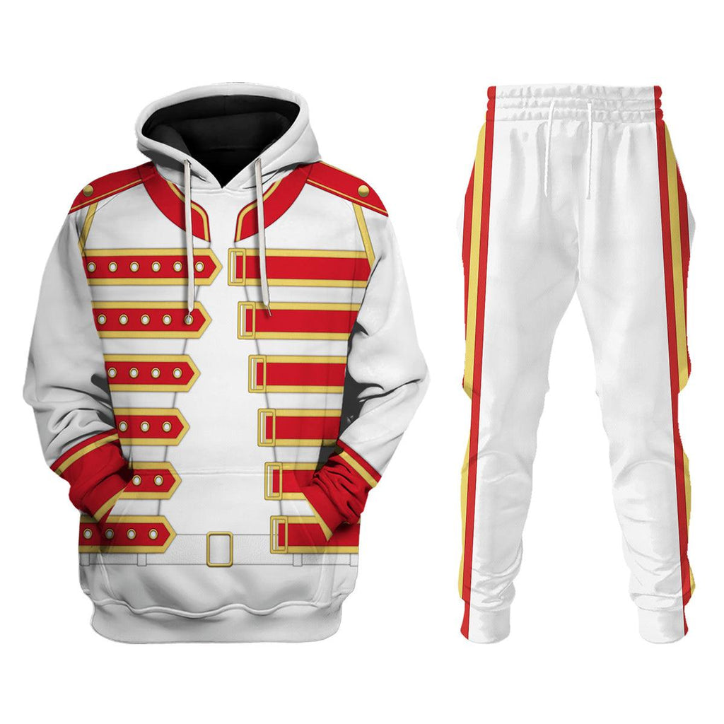 CustomsPig Freddie Mercury Costume Wembley Red Hoodie Sweatshirt T-Shirt Tracksuit - CustomsPig.com