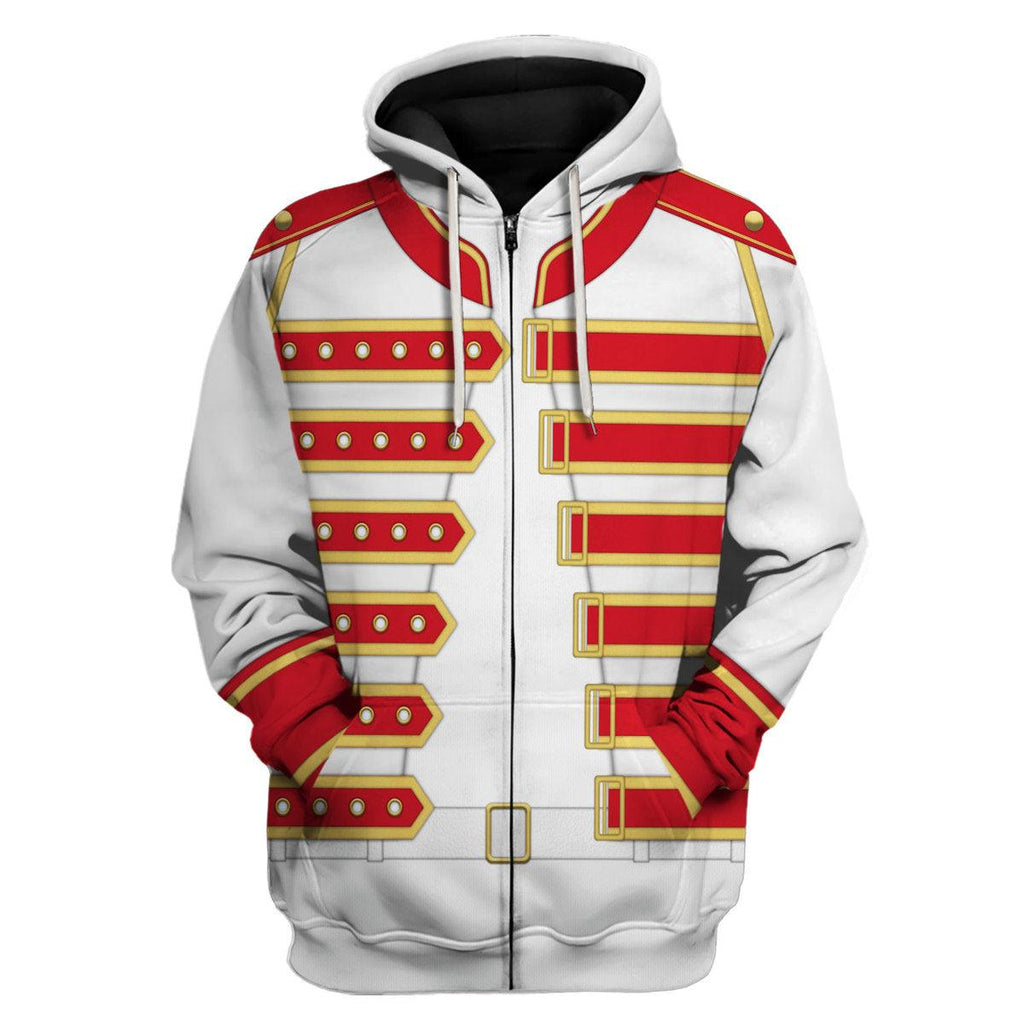 CustomsPig Freddie Mercury Costume Wembley Red Hoodie Sweatshirt T-Shirt Tracksuit - CustomsPig.com