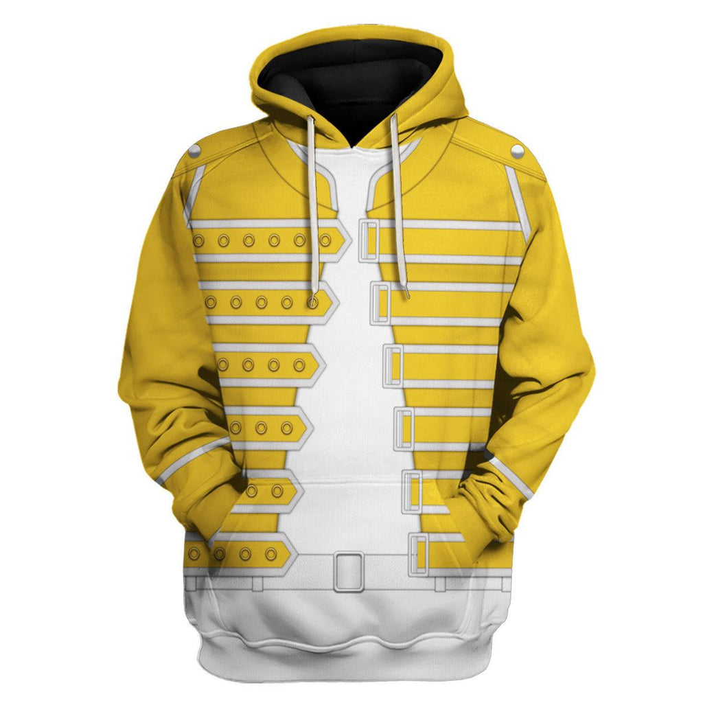 CustomsPig Freddie Mercury Costume Wembley Yellow Hoodie Sweatshirt T-Shirt Tracksuit - CustomsPig.com