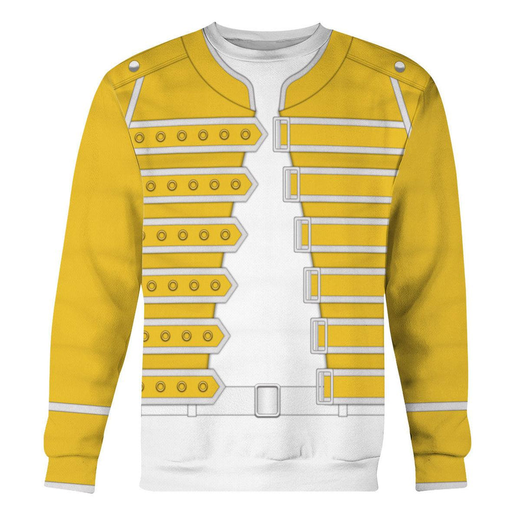 CustomsPig Freddie Mercury Costume Wembley Yellow Hoodie Sweatshirt T-Shirt Tracksuit - CustomsPig.com