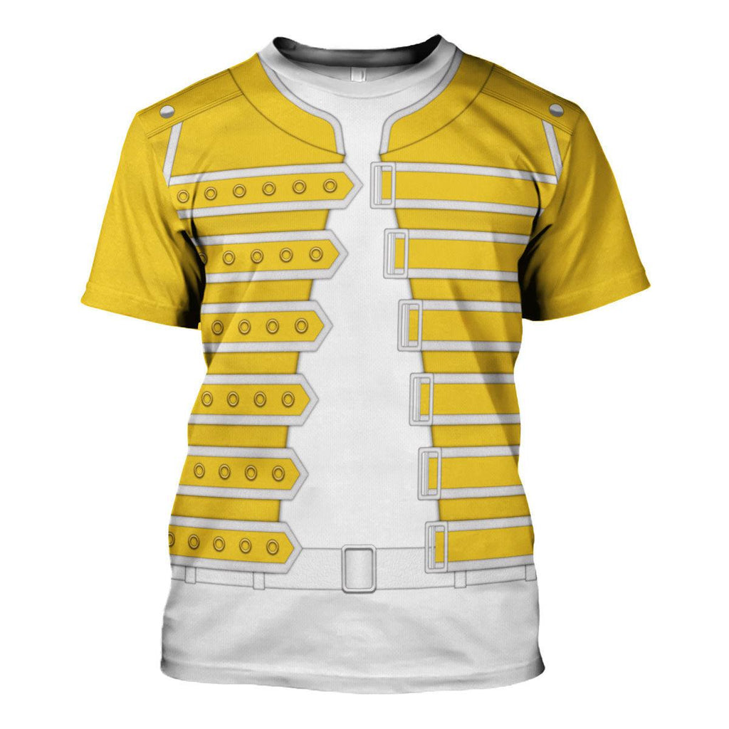 CustomsPig Freddie Mercury Costume Wembley Yellow Hoodie Sweatshirt T-Shirt Tracksuit - CustomsPig.com