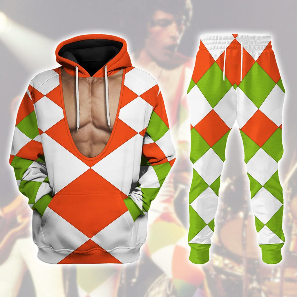 CustomsPig Freddie Mercury Outfit Costume Hoodie Sweatshirt T-Shirt Tracksuit - CustomsPig.com