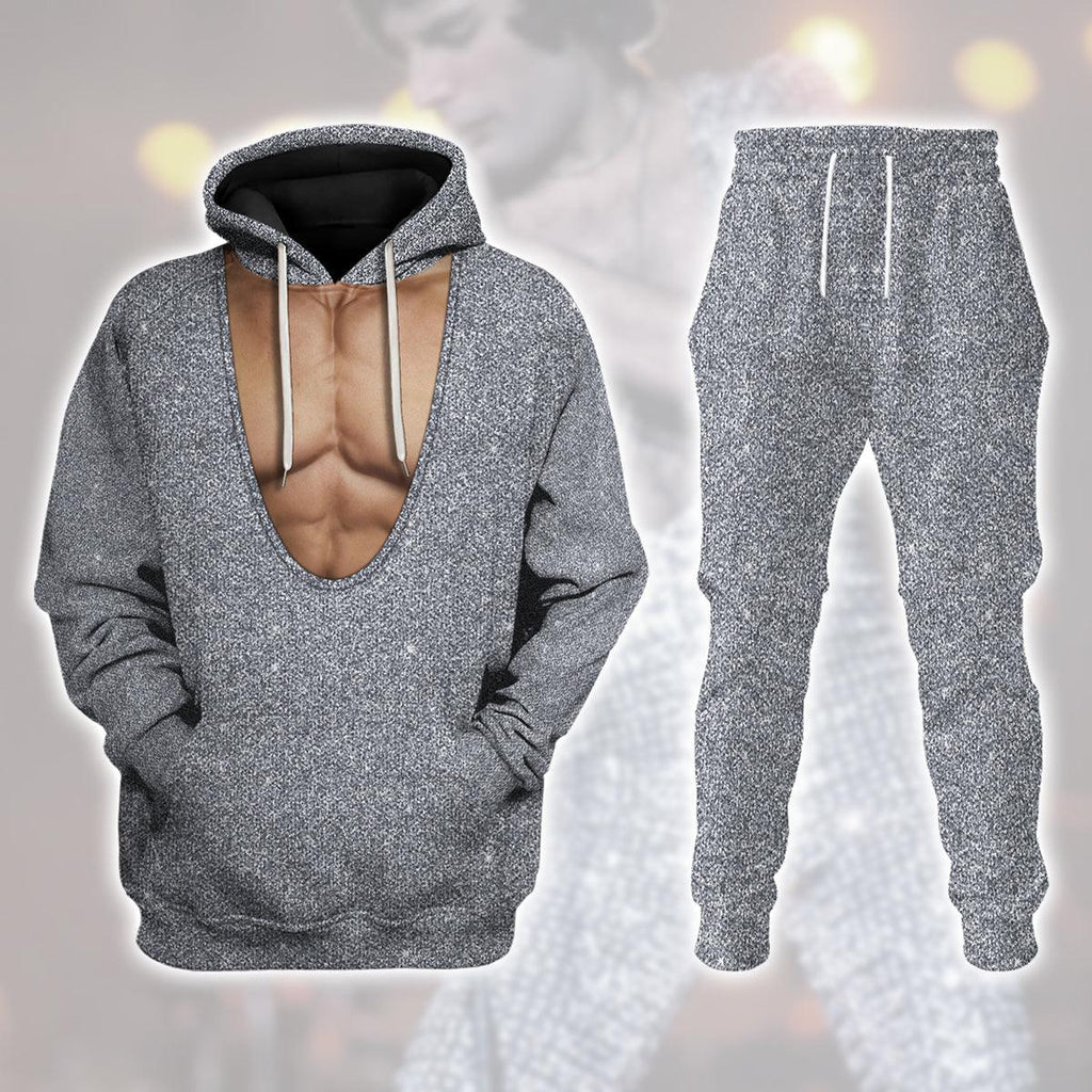 CustomsPig Freddie Mercury Sparkly Silver Sequined Bodysuit Costume Hoodie Sweatshirt T-Shirt Tracksuit - CustomsPig.com