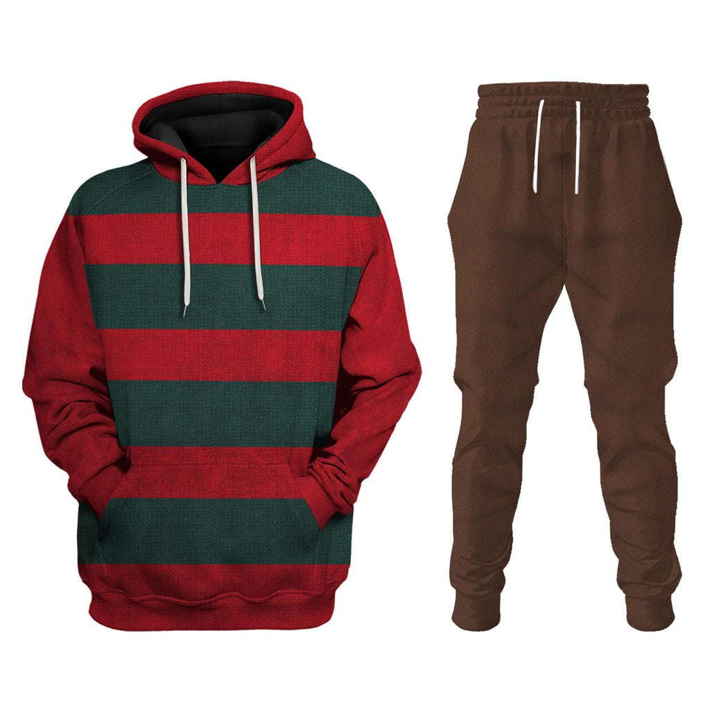 CustomsPig Freddy Krueger Costume Hoodie Sweatshirt T-Shirt Tracksuit - CustomsPig.com