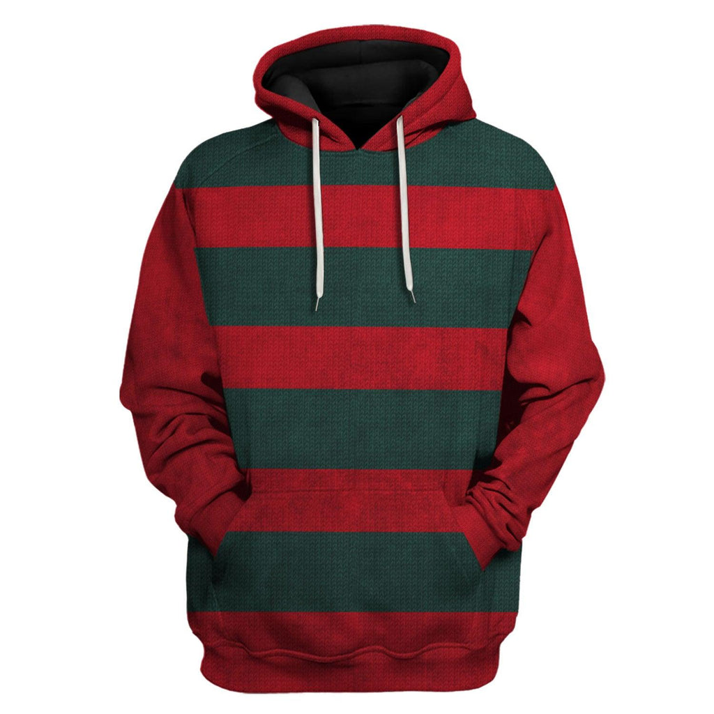 CustomsPig Freddy Krueger Costume Hoodie Sweatshirt T-Shirt Tracksuit - CustomsPig.com