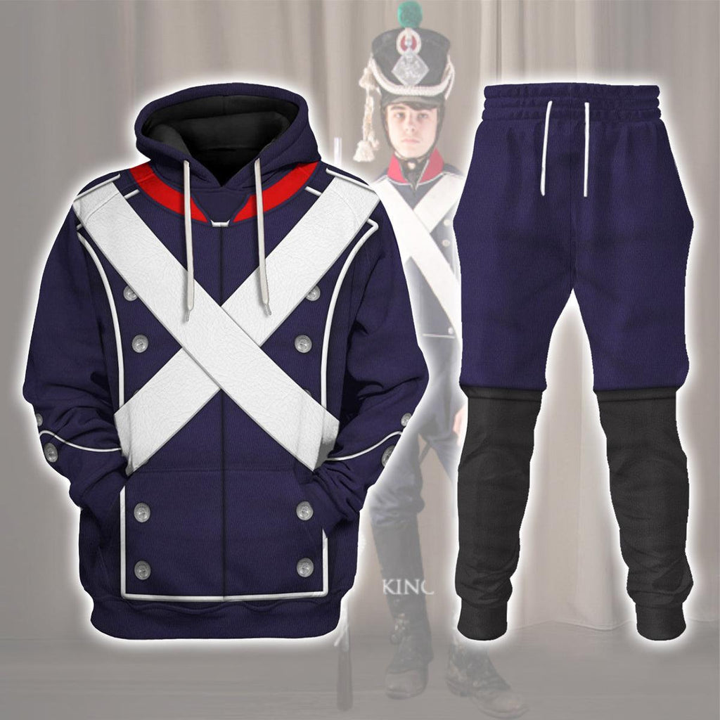 CustomsPig French Light Infantry-1812-1815 Uniform All Over Print Hoodie Sweatshirt T-Shirt Tracksuit - DucG