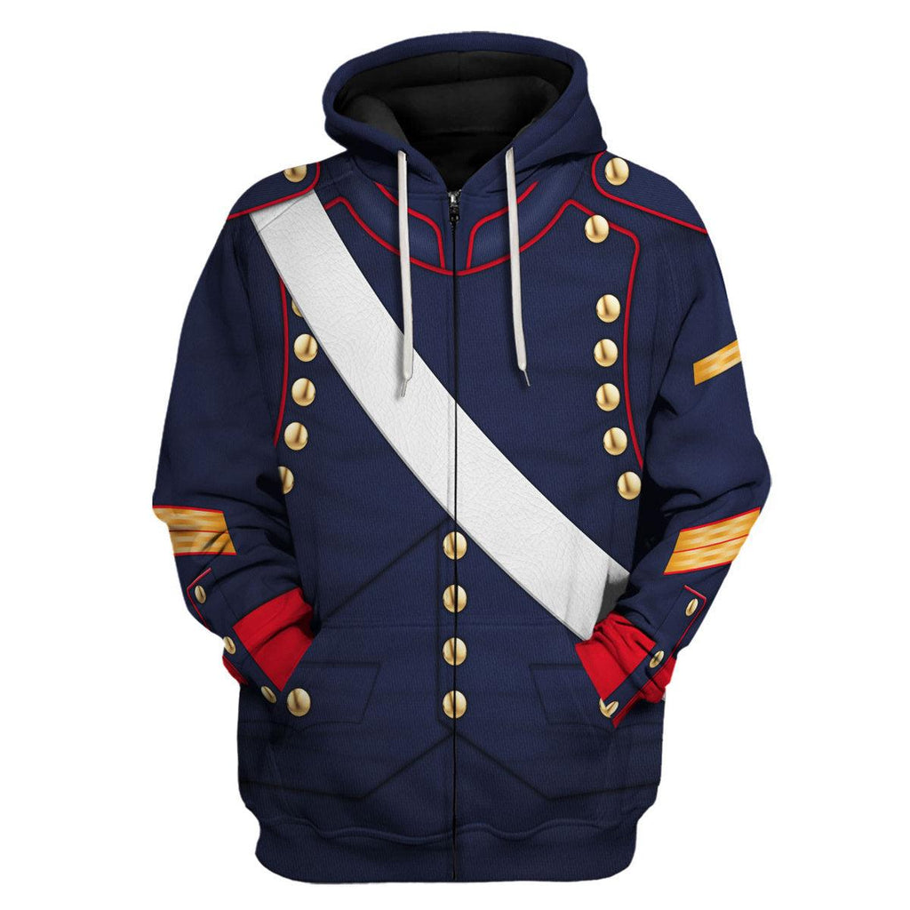 CustomsPig French Line Artillery-1806 Uniform All Over Print Hoodie Sweatshirt T-Shirt Tracksuit - DucG