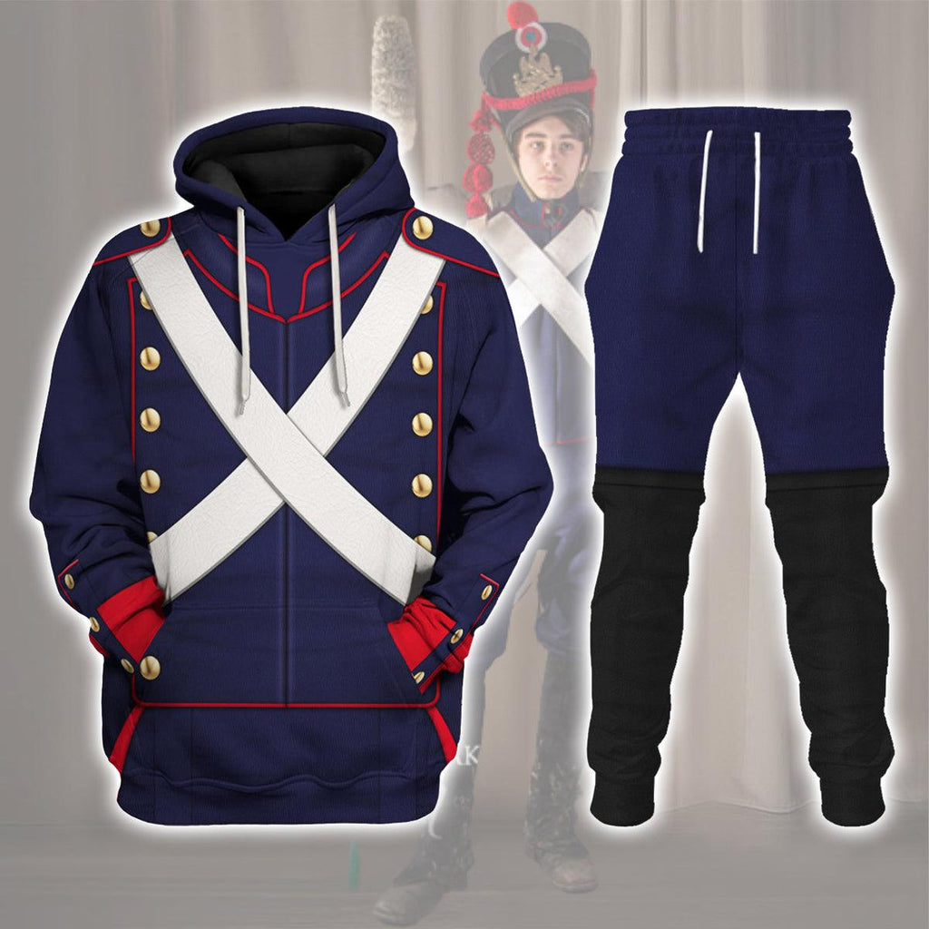 CustomsPig French Line Foot Artillery-1812-1815 Uniform All Over Print Hoodie Sweatshirt T-Shirt Tracksuit - DucG