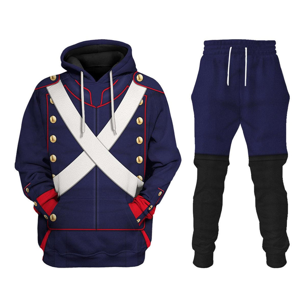 CustomsPig French Line Foot Artillery-1812-1815 Uniform All Over Print Hoodie Sweatshirt T-Shirt Tracksuit - DucG